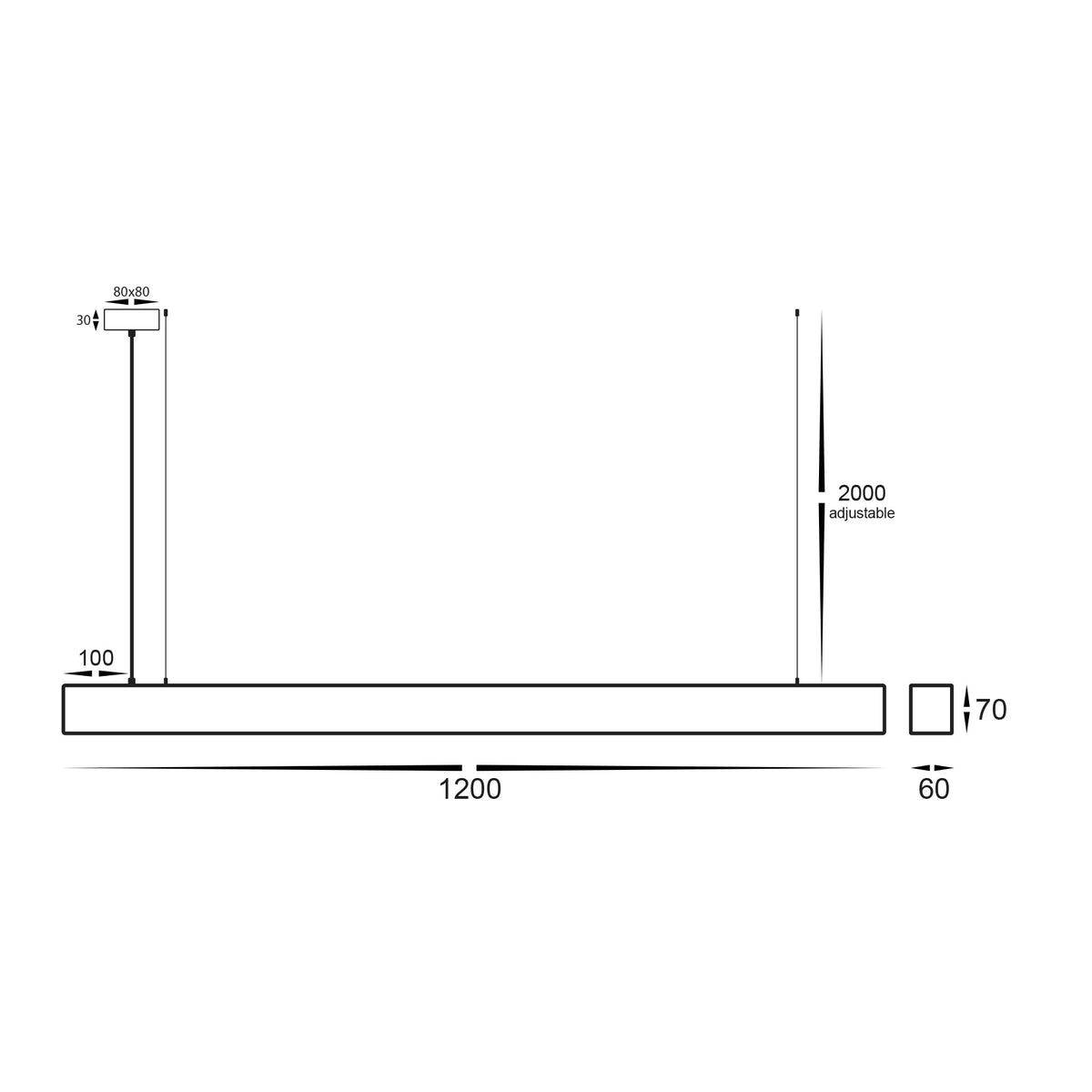HV6001T-WHT - Proline 6070 White LED Pendant