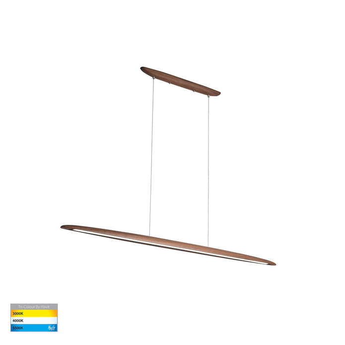 HV6010T - Noce Walnut Timber 1300mm Linear Pendant