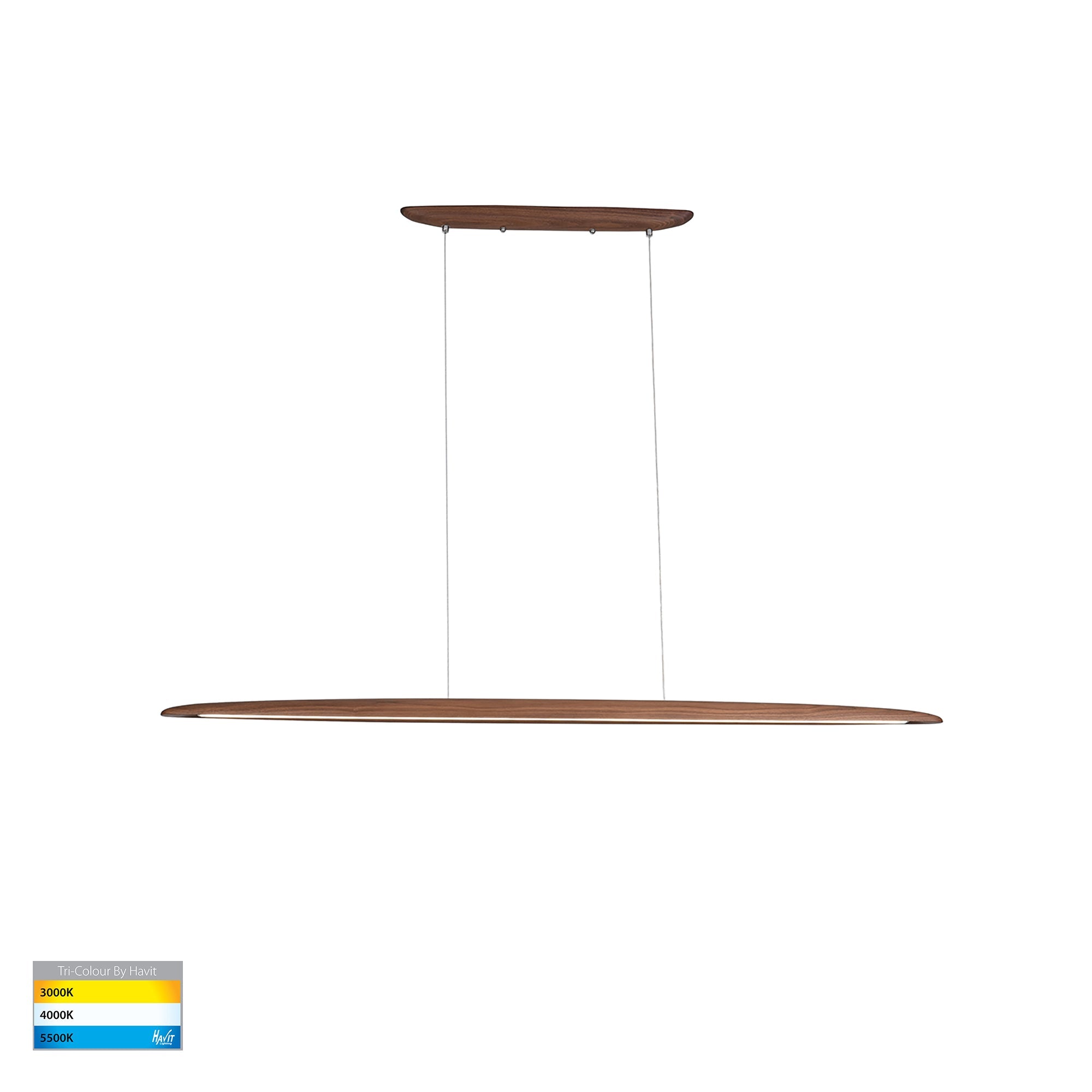 HV6010T - Noce Walnut Timber 1300mm Linear Pendant