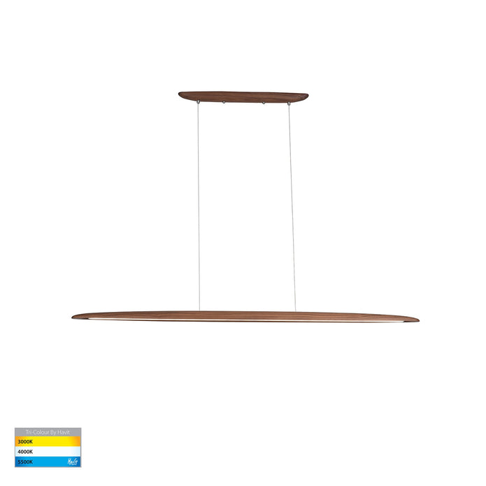 HV6010T - Noce Walnut Timber 1300mm Linear Pendant