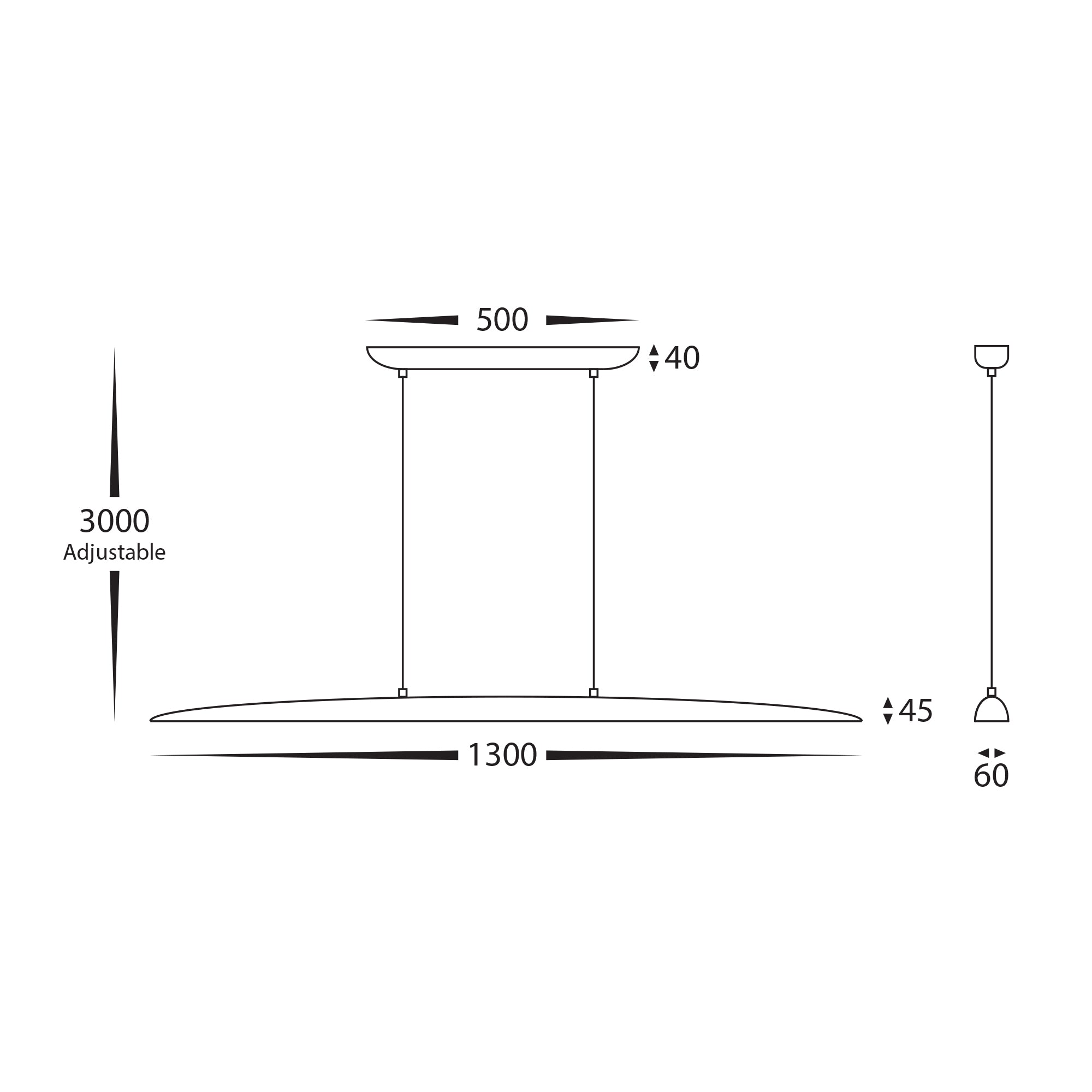 HV6010T - Noce Walnut Timber 1300mm Linear Pendant