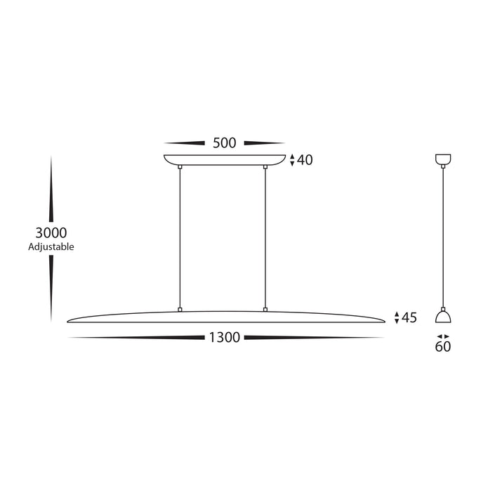 HV6010T - Noce Walnut Timber 1300mm Linear Pendant