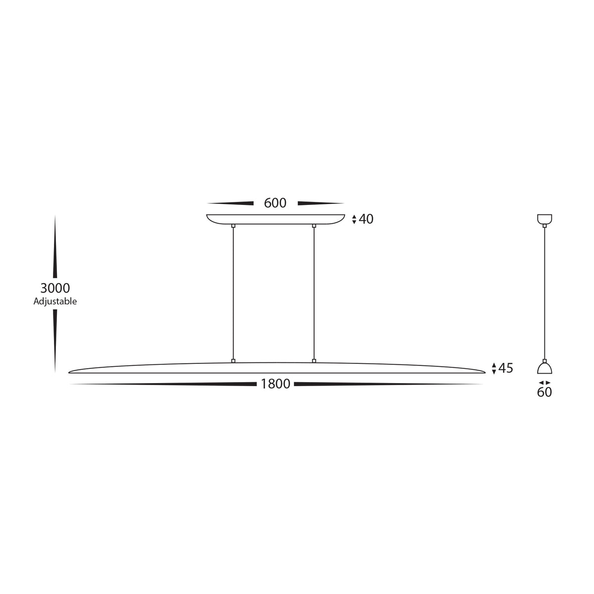 HV6012T - Noce Walnut Timber 1800mm Linear Pendant