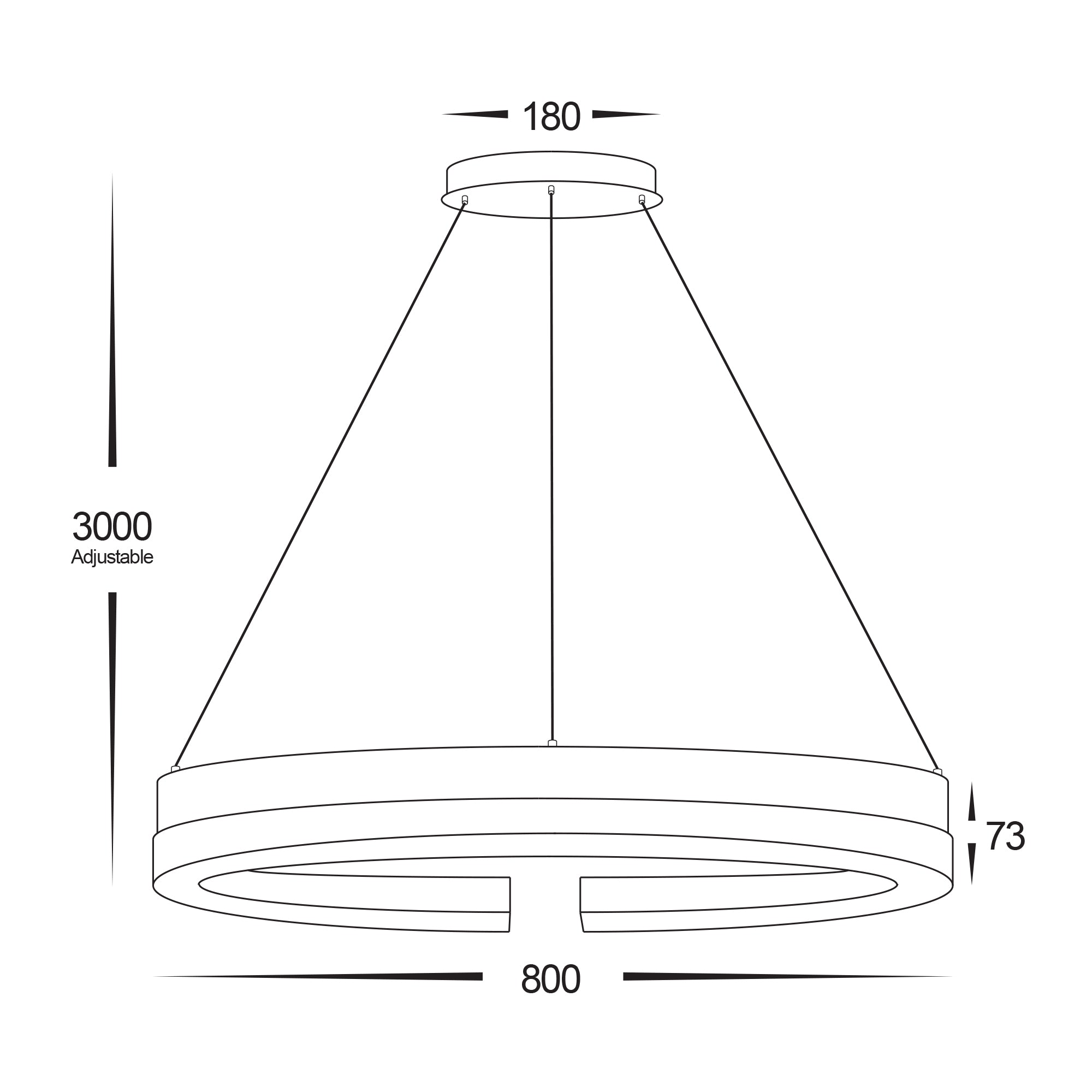 HV6094T - Orah Walnut Timber with Black Aluminium 800mm Round Pendant