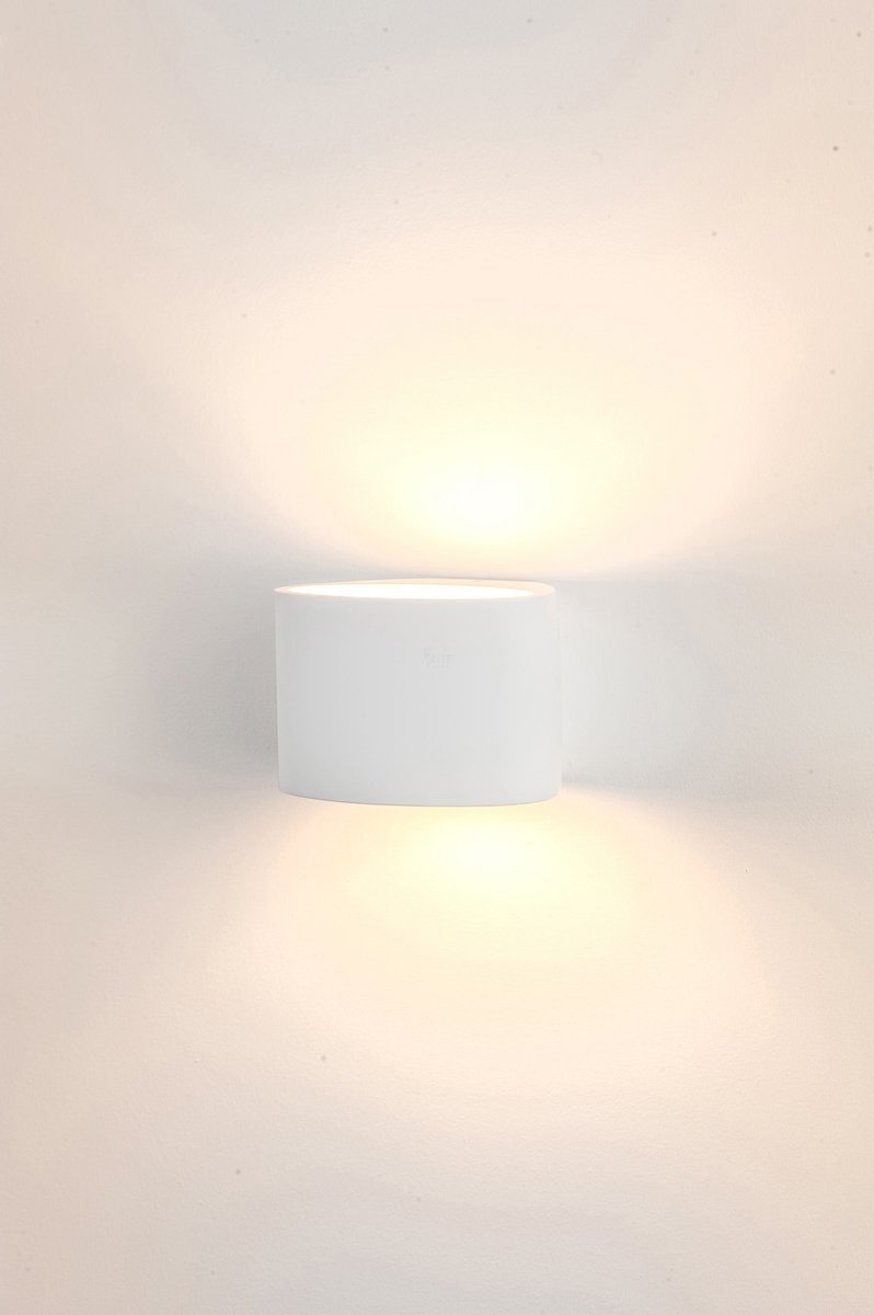 Arc Small Up & Down Plaster Wall Light in Cool white