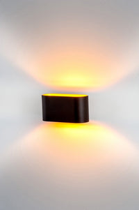 Thumbnail for Concept Up & Down Black Wall Light with Gold insert in Cool white