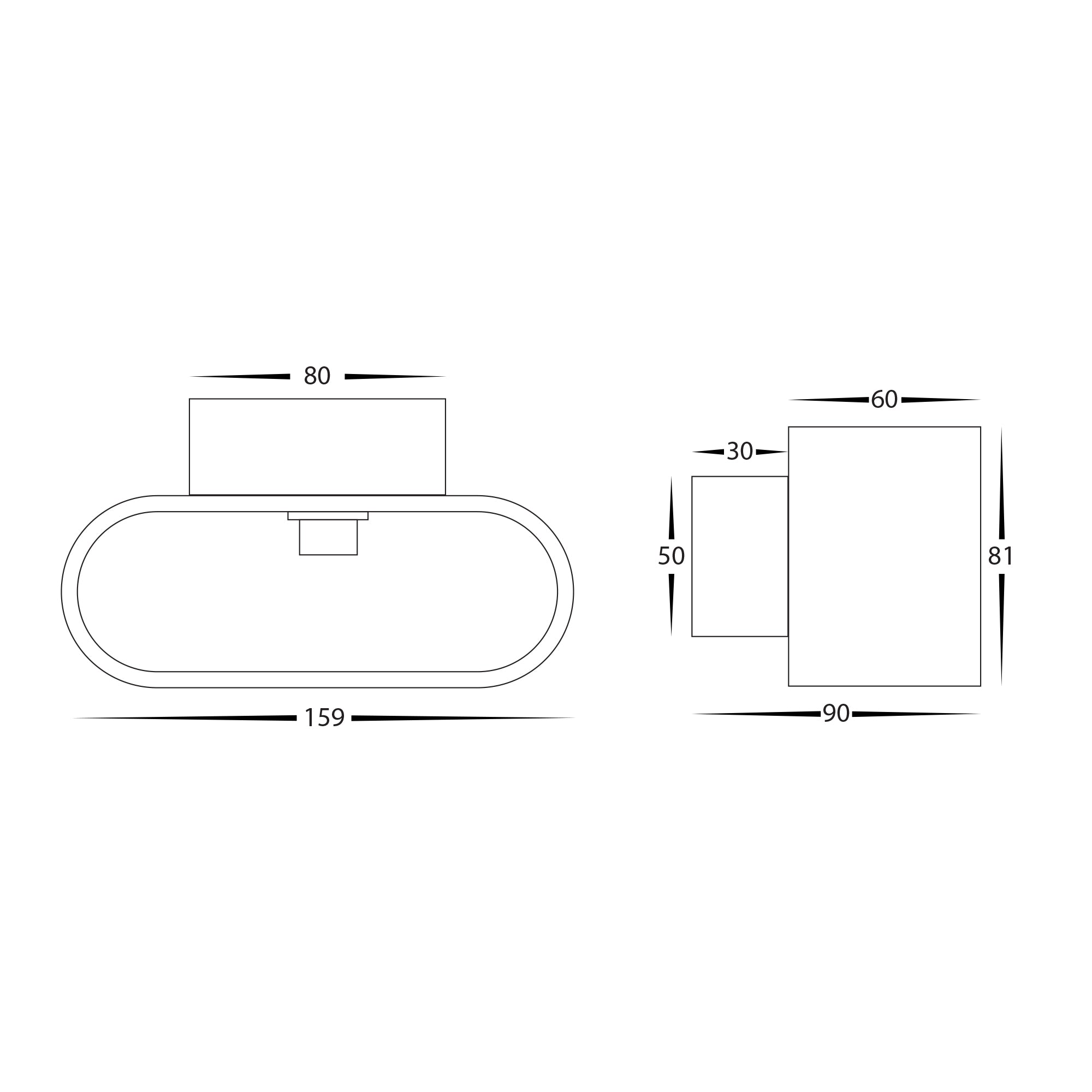 HV8028-BLK - Concept Black Aluminium LED Wall Light