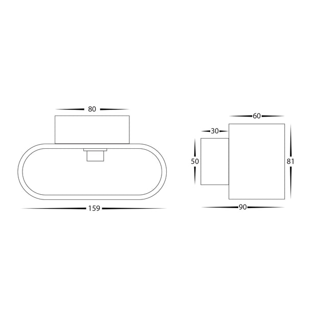 HV8028-BLK - Concept Black Aluminium LED Wall Light