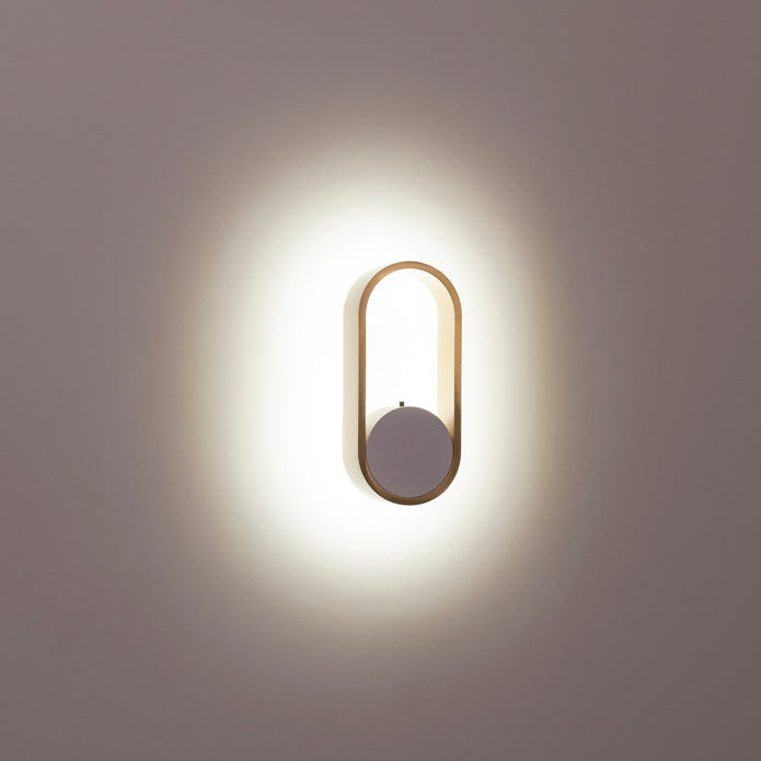 HV8080T-WHTBR - Ovale White + Brass Wall Light