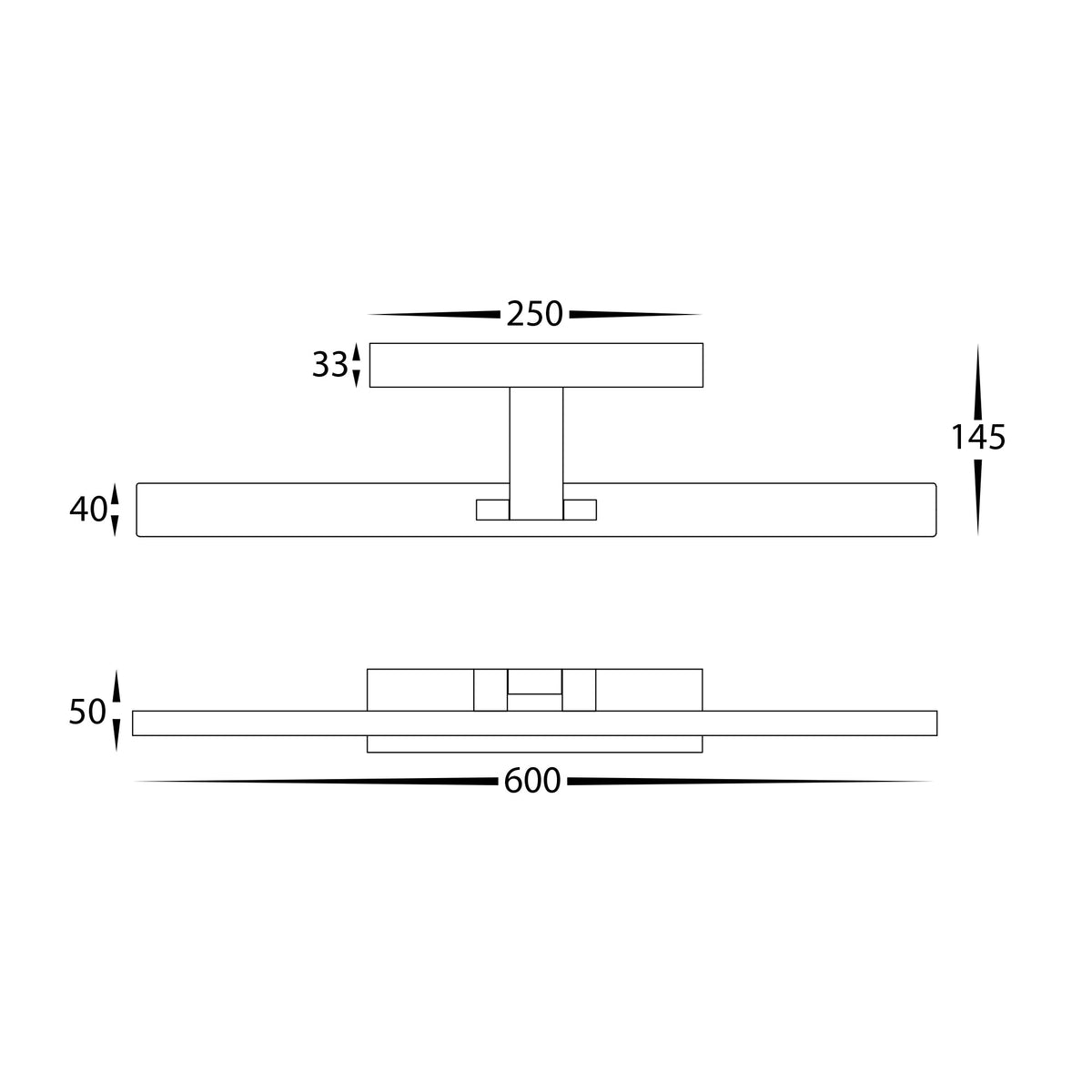 HV8102T-WHT - Vanita White 600mm Adjustable Wall Light