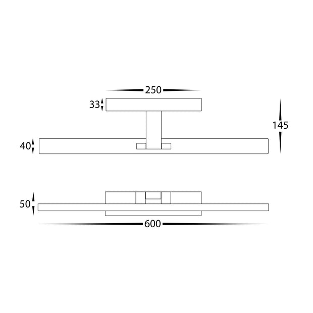 HV8102T-WHT - Vanita White 600mm Adjustable Wall Light