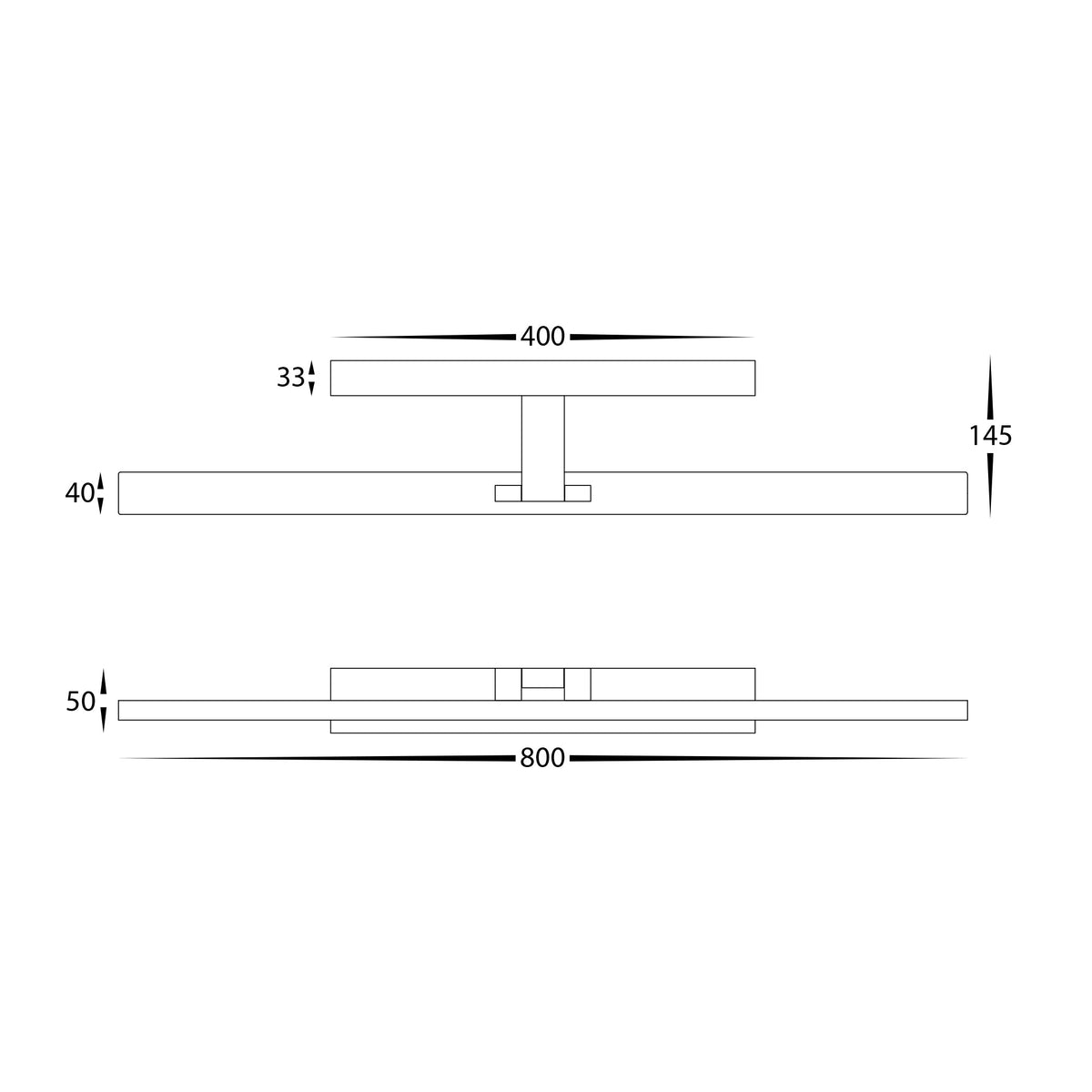 HV8103T-WHT - Vanita White 800mm Adjustable Wall Light