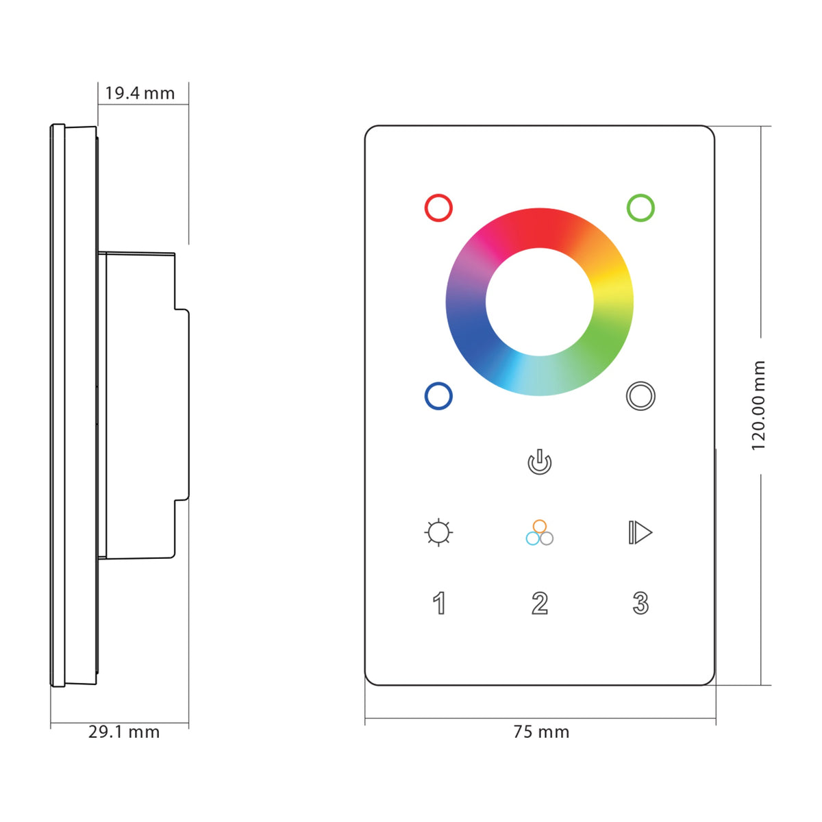 HV9101-2820 - RGBC or RGBW LED Touch Panel