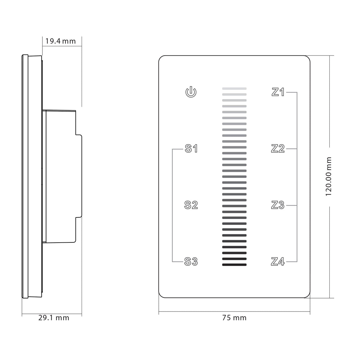 HV9101-2830A - Single Coloured LED Touch Panel