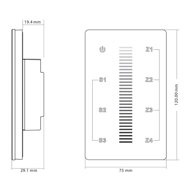 HV9101-2830A - Single Coloured LED Touch Panel
