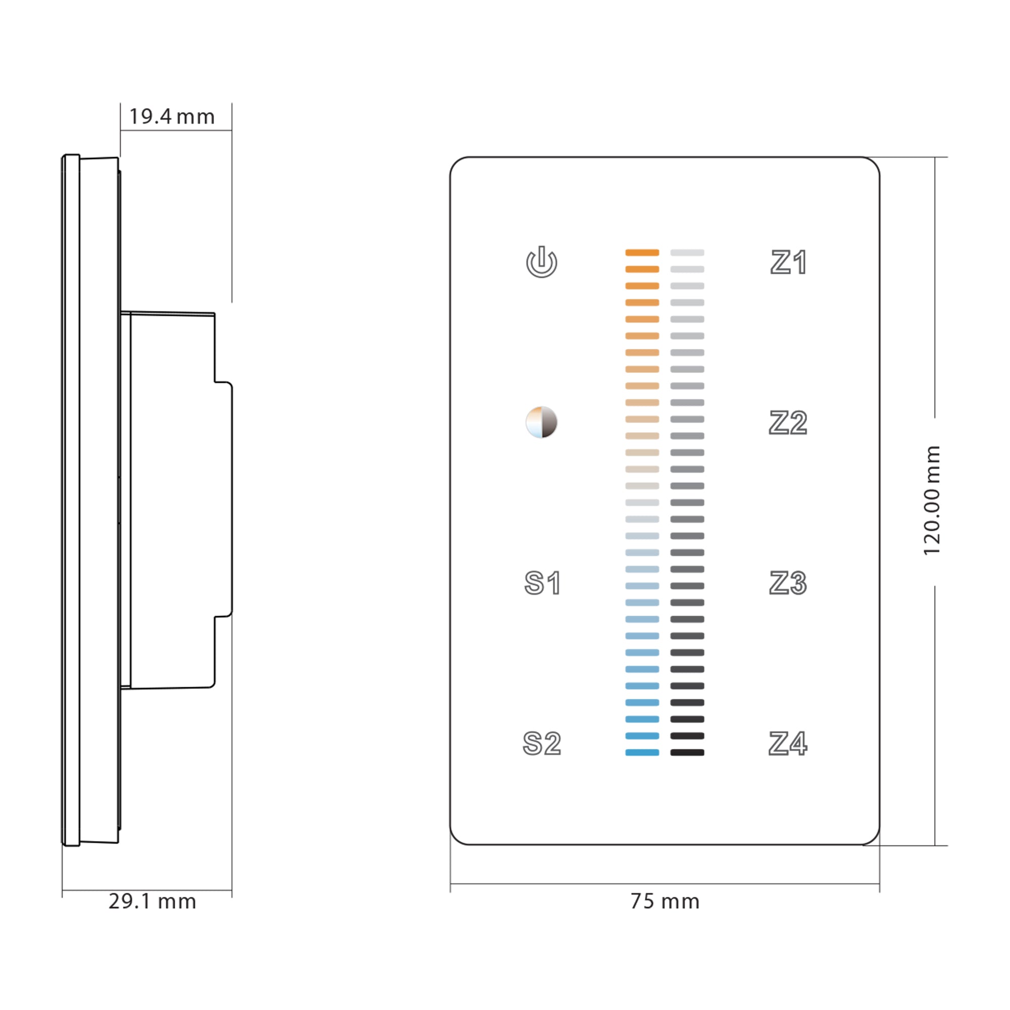 HV9101-2830B - CT LED Strip Touch Panel Controller