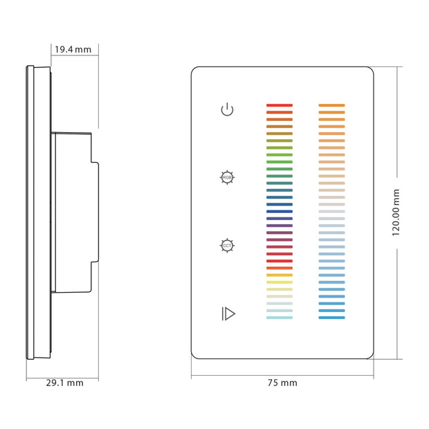 HV9101-2834-5C - RGBCW LED Strip Touch Panel Controller
