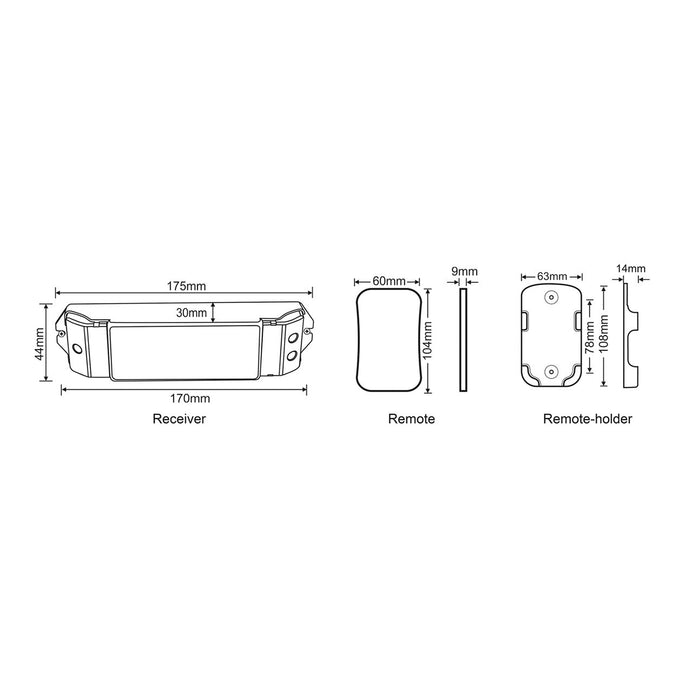 HV9102-M1+M4-5A - Single Colour LED Strip Remote Controller