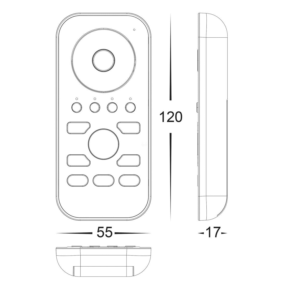 HV9102-ZB-RGBWREM Dimensions