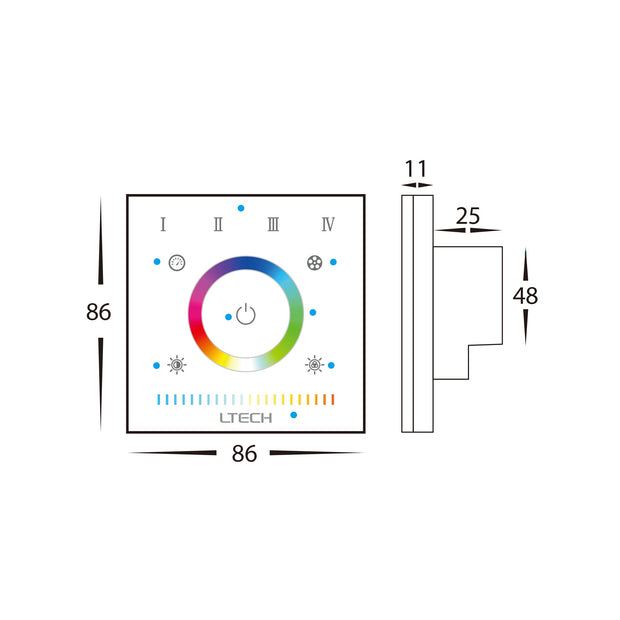 HV9101-EX5S - RGBCW LED Strip Touch Panel