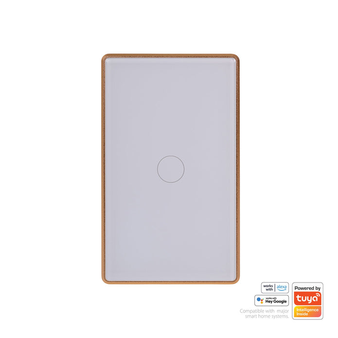 HV9120-1 - Wifi Single Gang White with Gold Trim Wall Switch