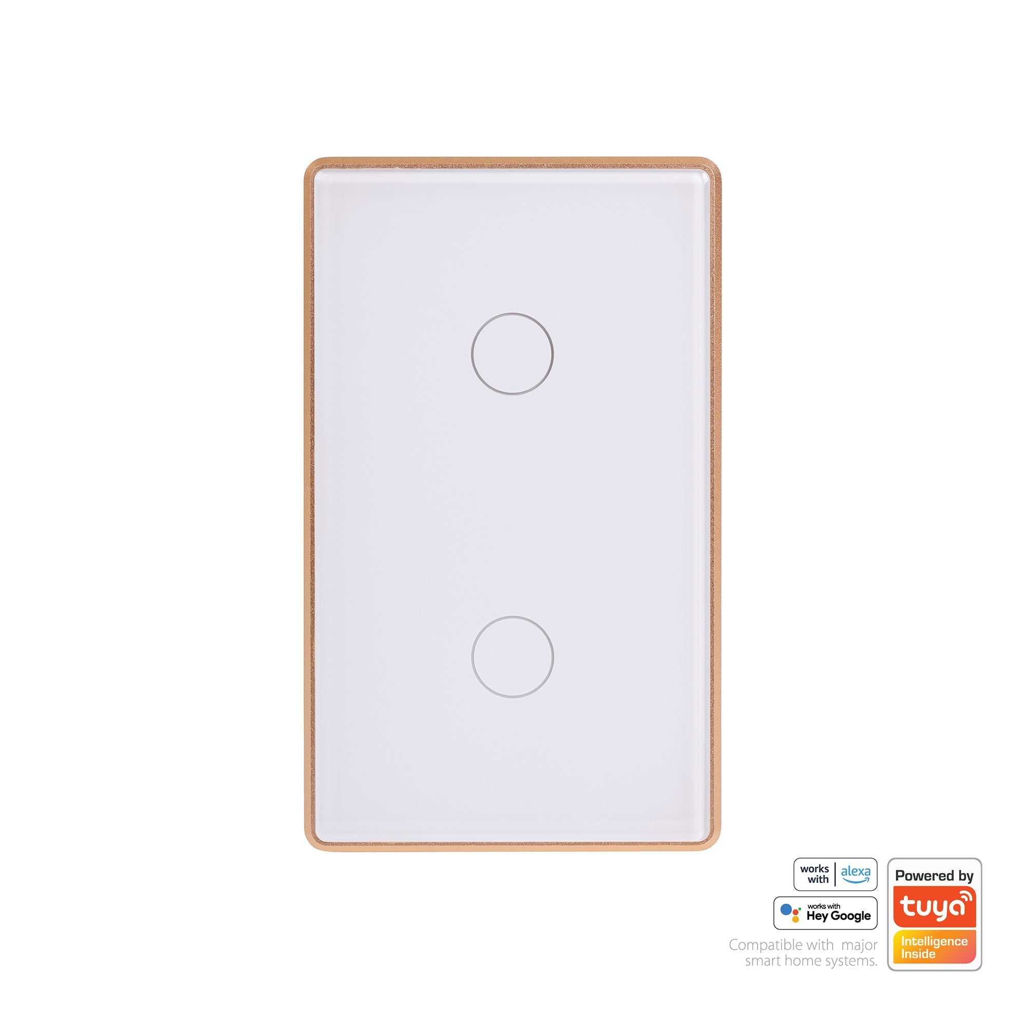 HV9120-2 - Wifi 2 Gang White with Gold Trim Wall Switch