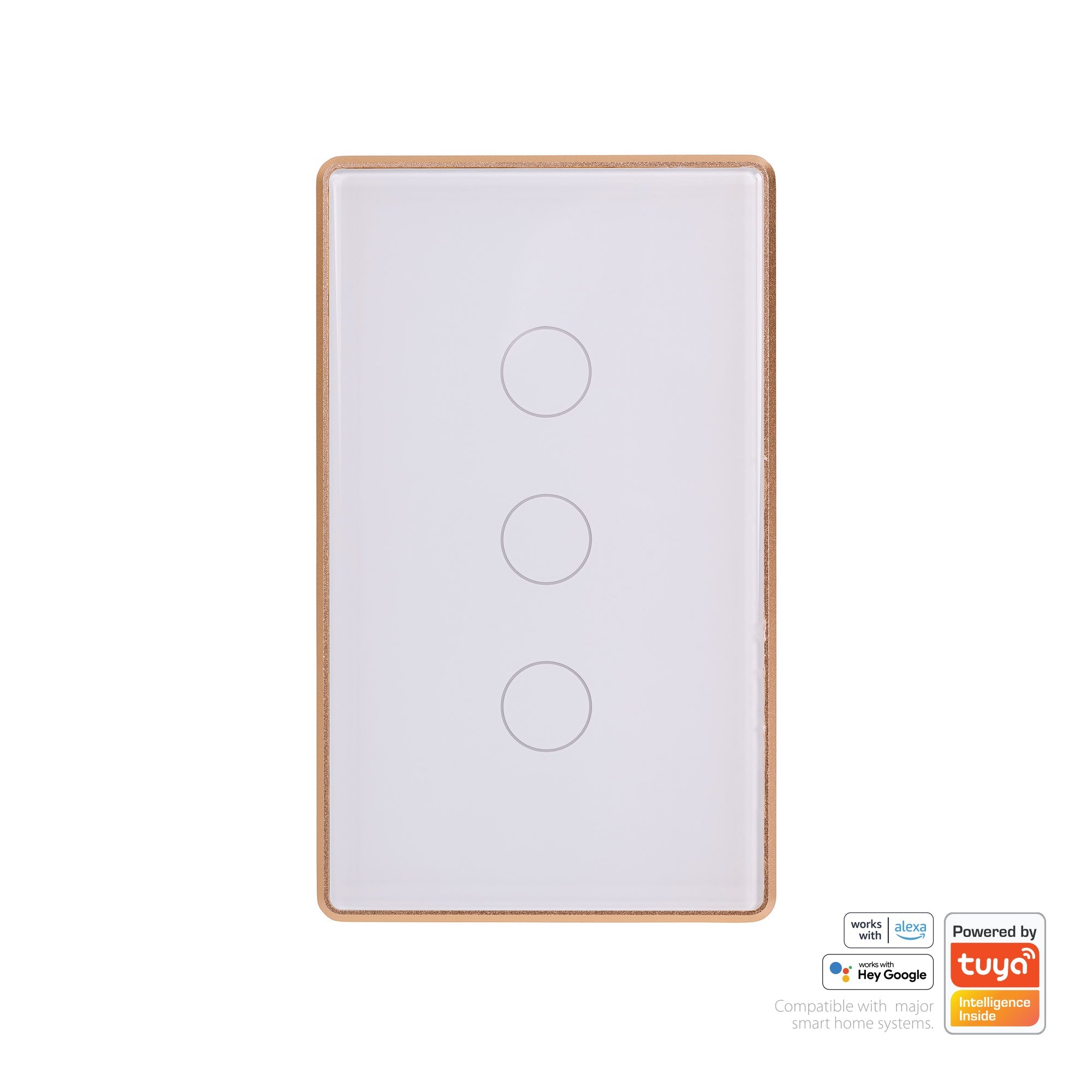 HV9120-3 - Wifi 3 Gang White with Gold Trim Wall Switch
