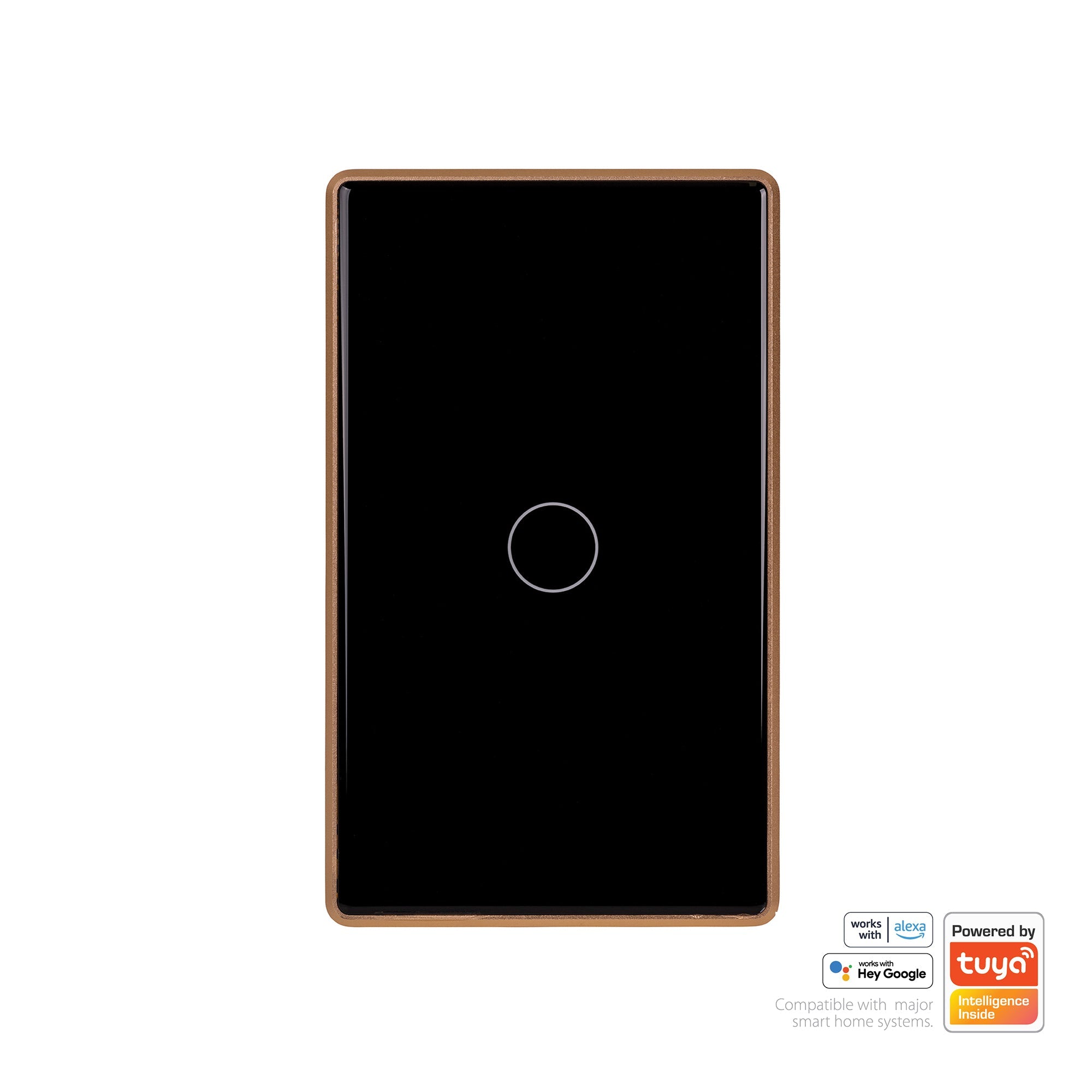 HV9220-1 - Wifi Single Gang Black with Gold Trim Wall Switch