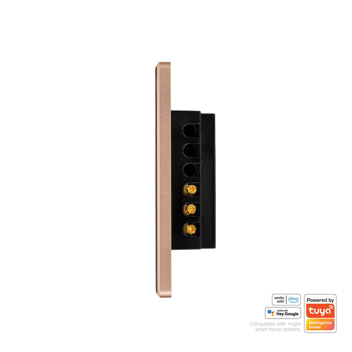 HV9220-1 - Wifi Single Gang Black with Gold Trim Wall Switch