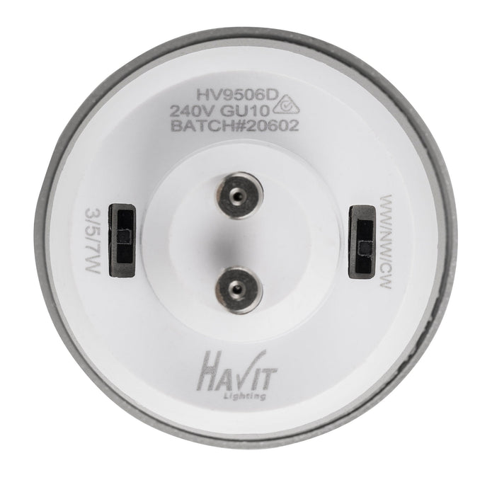 HV5831T-BLK - Lexan Black 9in1 Surface Mounted GU10 LED Downlight