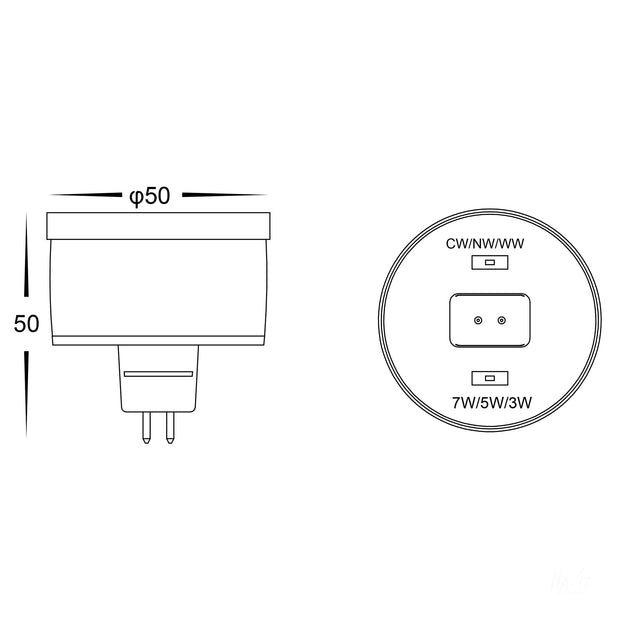 HV9507 - TRI- Colour 9in1 12v DC MR16 LED Globe