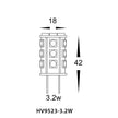 HV9523-3.2W-HV9529-3.2W - 3.2w G4 LED Bi Pin Globe