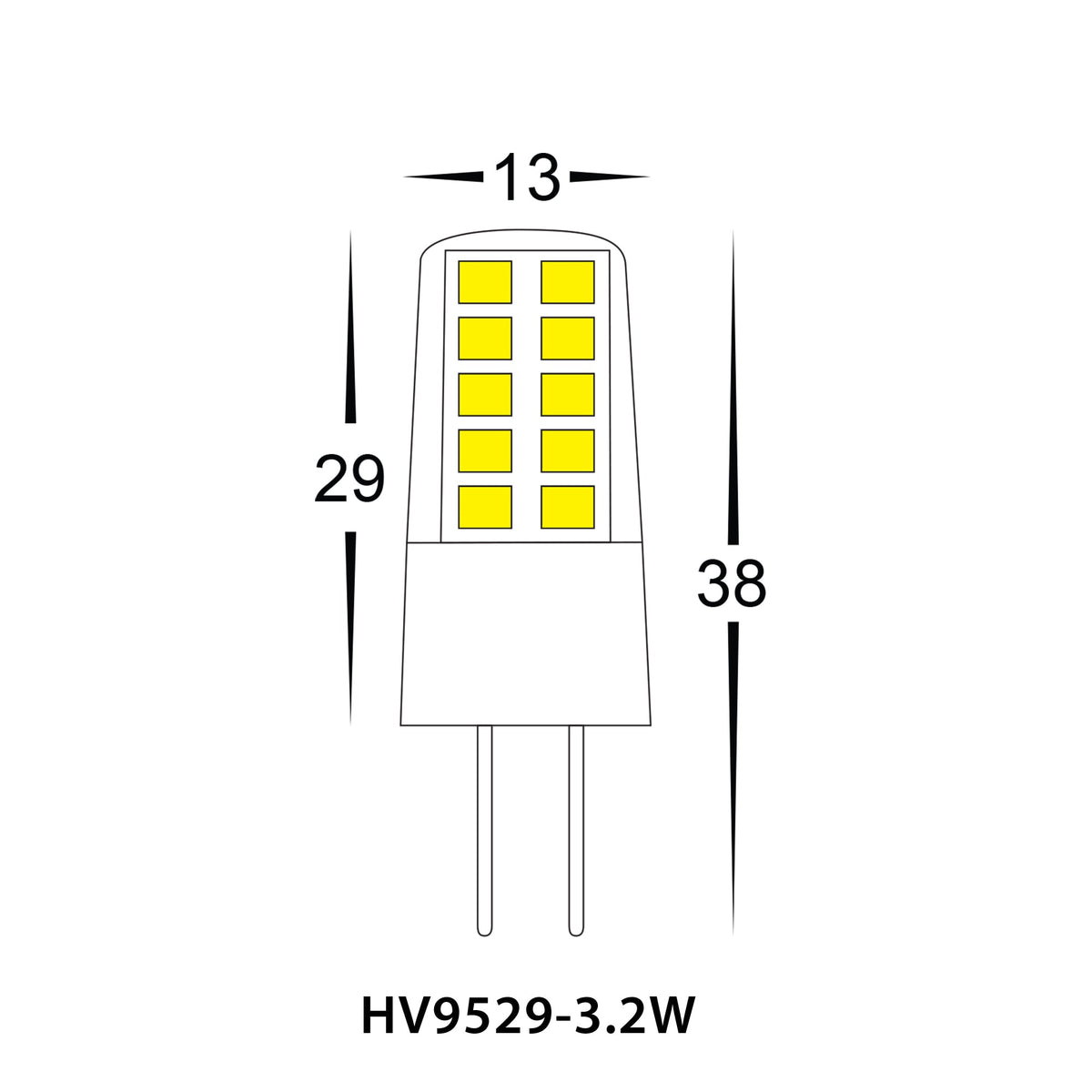 HV9523-3.2W-HV9529-3.2W - 3.2w G4 LED Bi Pin Globe