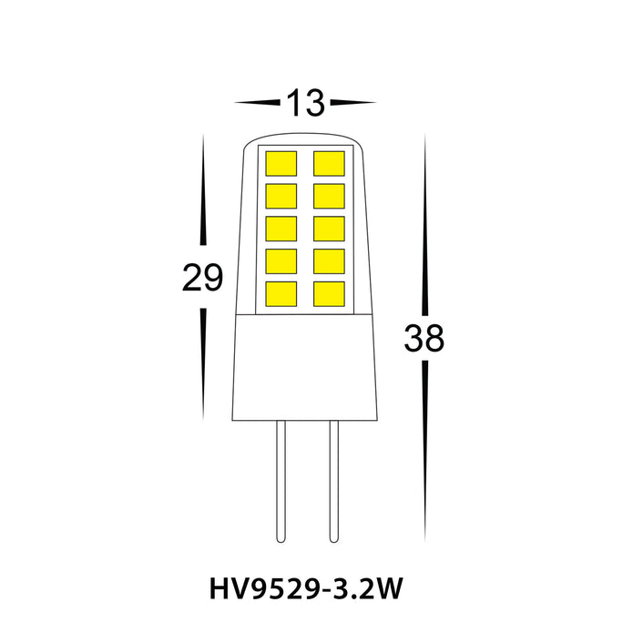 HV9523-3.2W-HV9529-3.2W - 3.2w G4 LED Bi Pin Globe