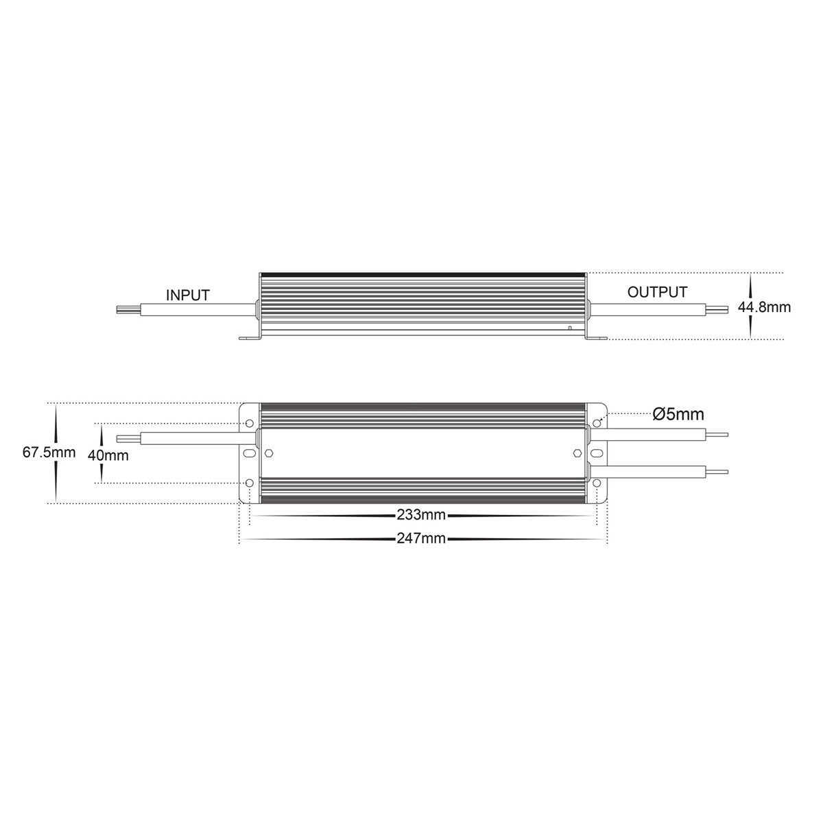 HV9658-150W Dimensions