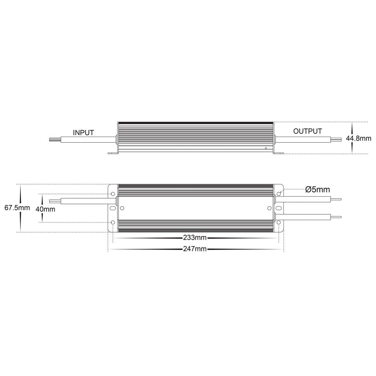 HV9658-200W Dimensions