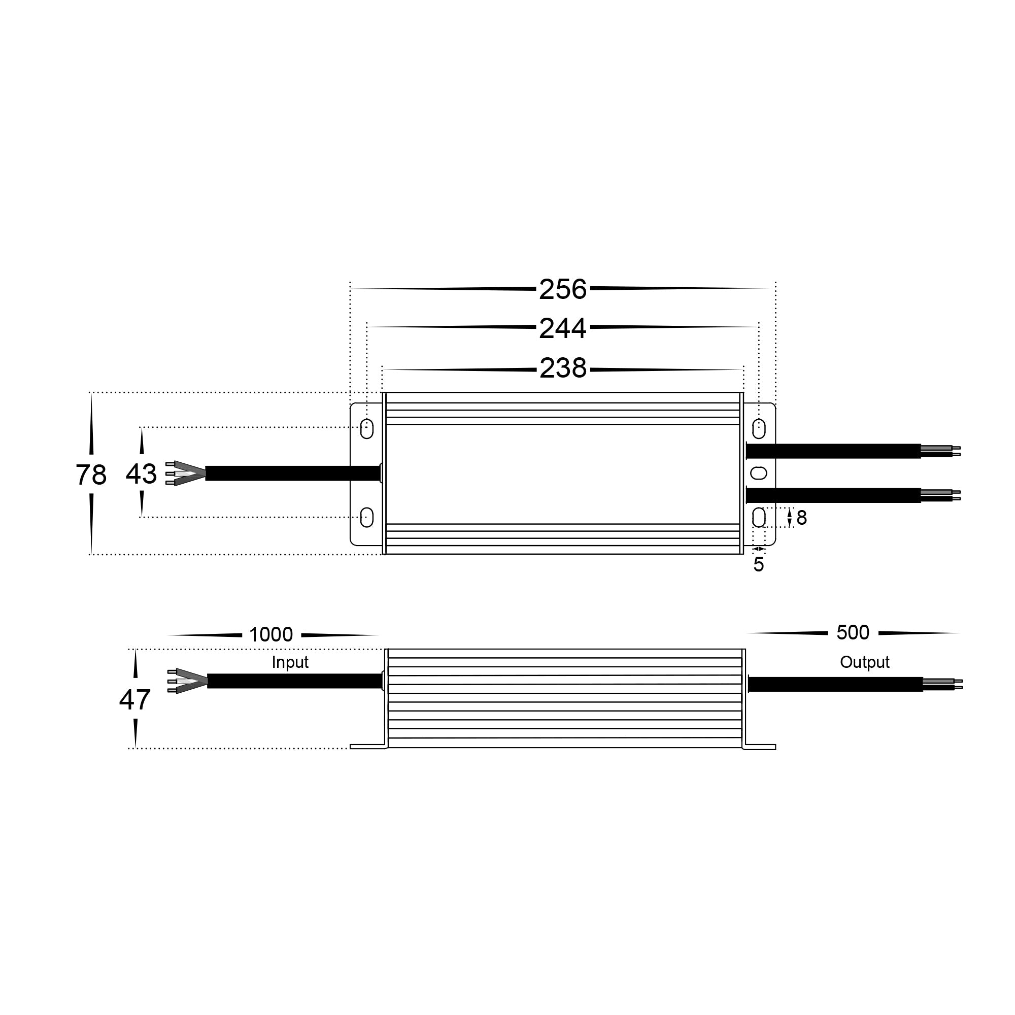 HV9660-150W - 150W Weatherproof Dimmable LED Driver