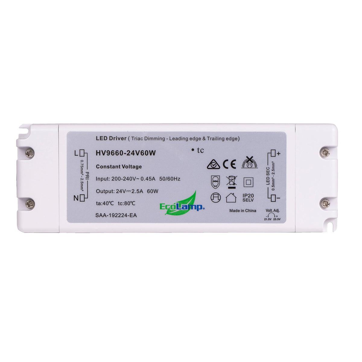 HV9660-60W - 60W Indoor Dimmable LED Driver