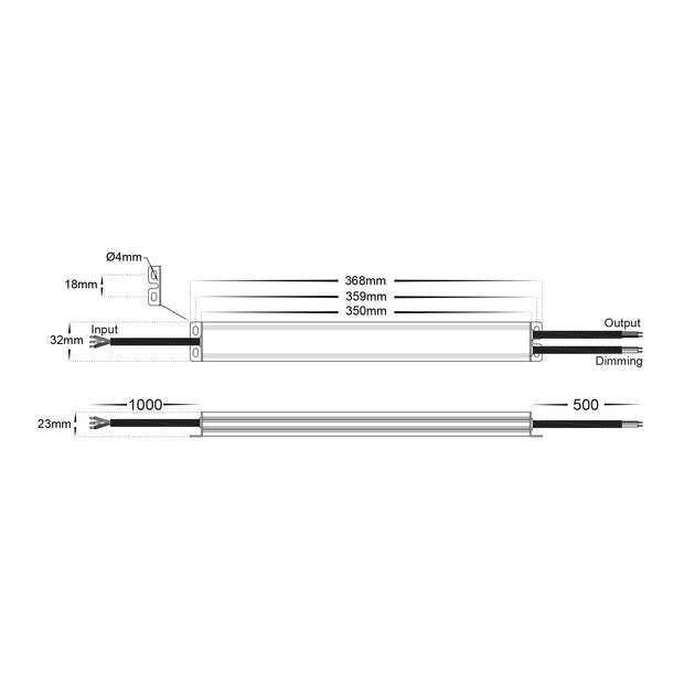HV9661-150W - 150W Triac + 0-1/10v Dimmable LED Driver