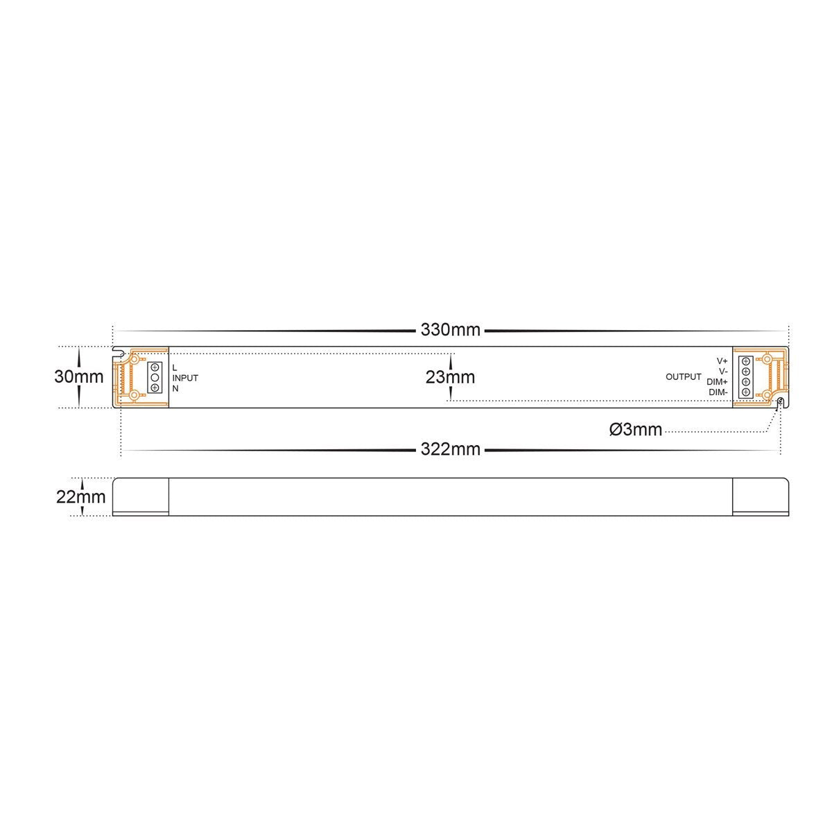 HV9662-100W Dimensions