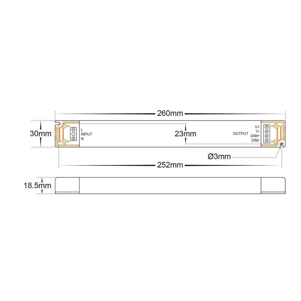 HV9662-30W Dimensions