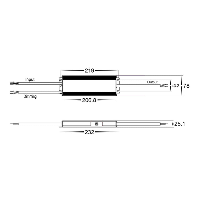 HV96631-12V100W | HV96631-24V100W- 100W Dali 2 + Push Dim Dimmable LED Driver