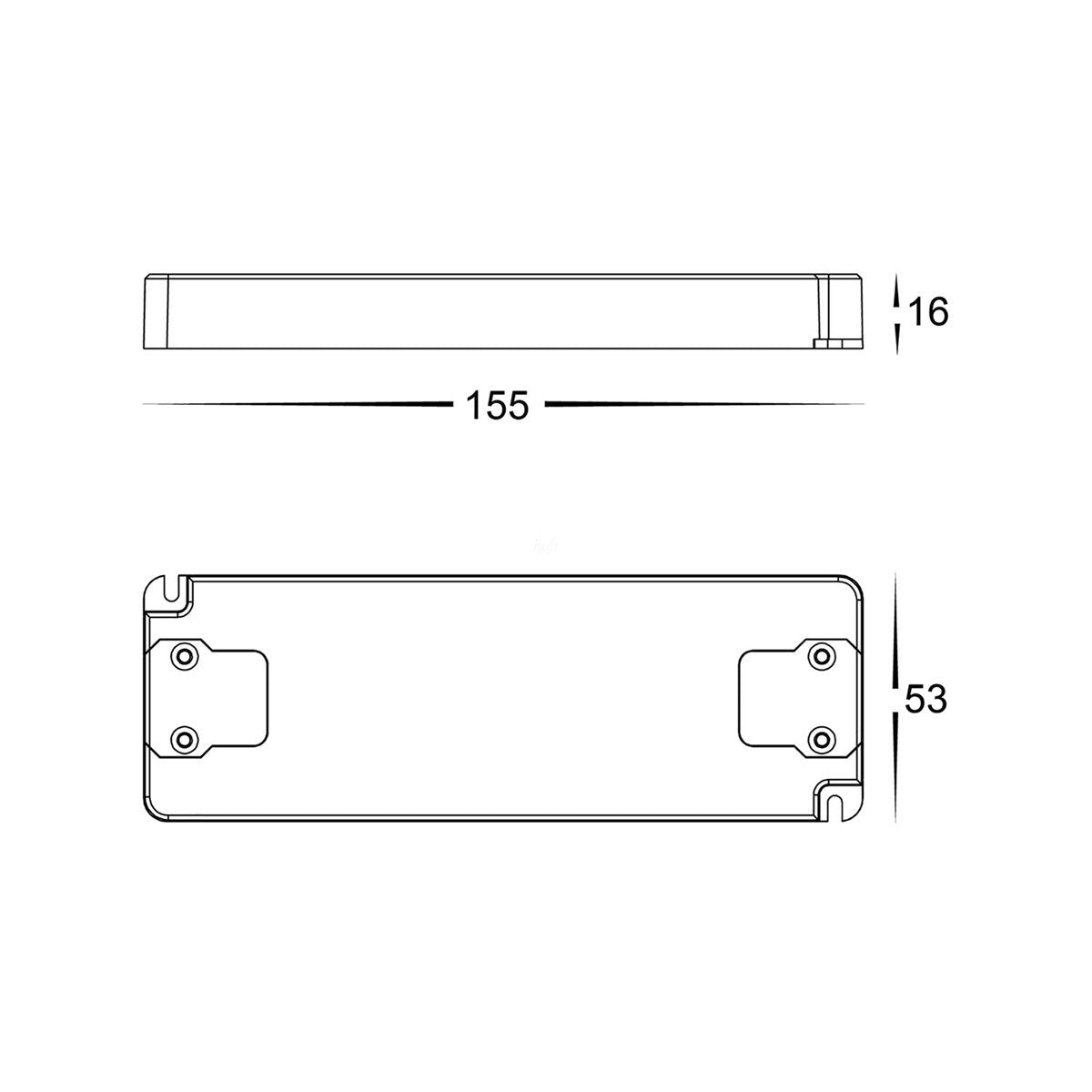 HV9666-12V30W Dimensions