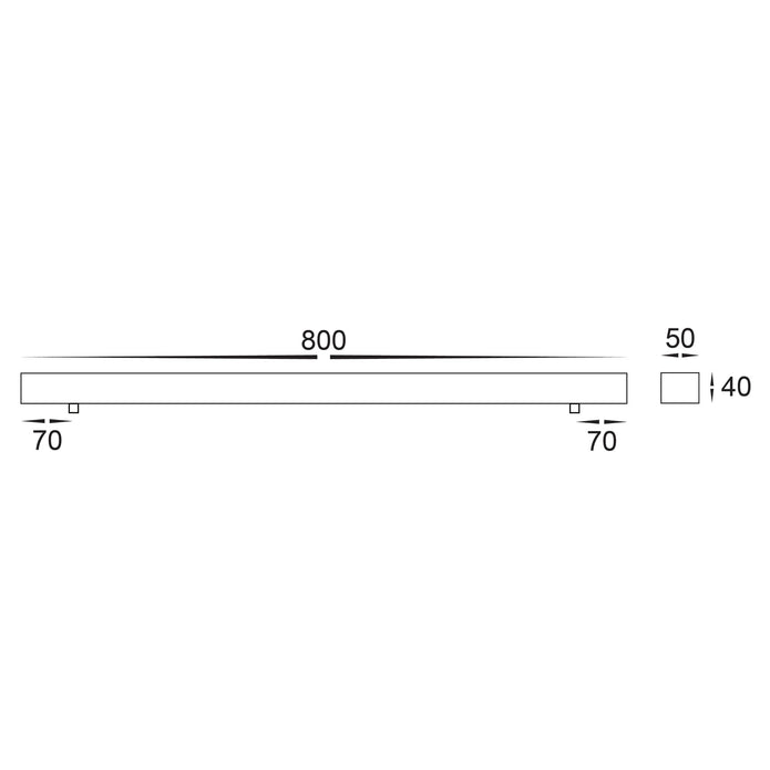 HV9705-5080-WHT- 800mm Rectangle Surface Mounted White Pendant Canopy