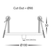 HV9705-9005-WHT-RND - 100mm Round Recessed Canopy White