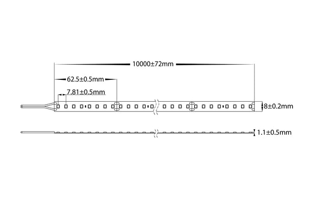 HV9722-IP20-128-5K - 9.6w 24v DC IP20 LED Strip 5500k
