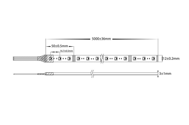 HV9751-IP54-60-RGBC - 14.4w IP54 RGB + 5500k LED Strip (RGBC)