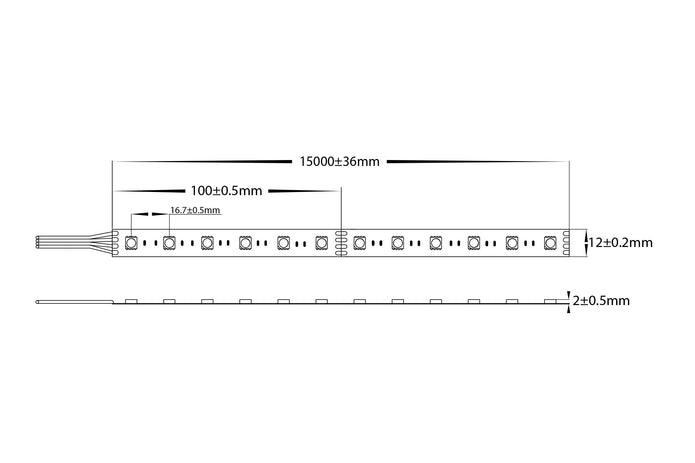 HV9753-IP20-60-RGB - 11w RGB Long Run LED Strip Lighting - IP20 / Per Metre