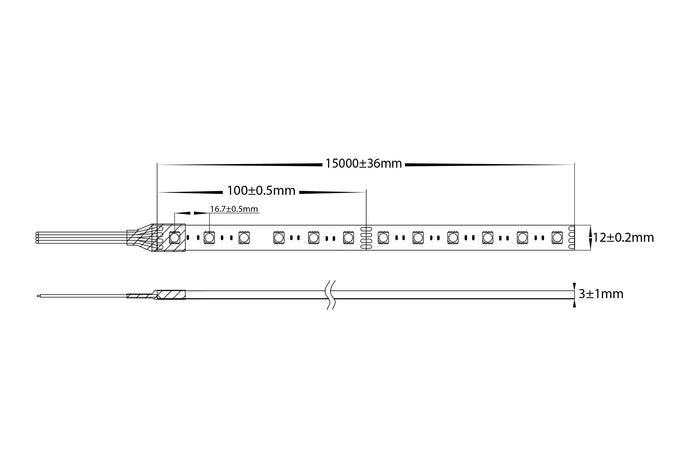 HV9753-IP54-60-RGB - 11w RGB Long Run LED Strip Lighting - IP54 / Per Metre