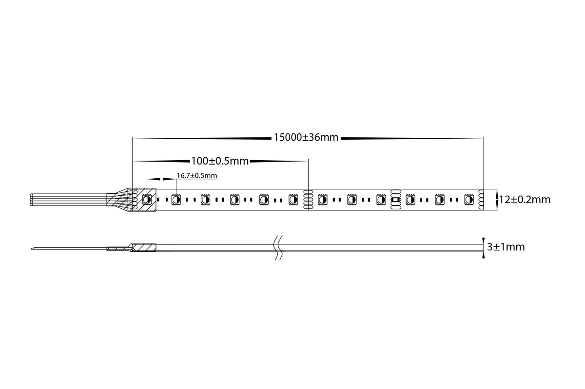 HV9753-IP54-60-RGBW - 11w RGBW Long Run LED Strip Lighting - IP54 / Per Metre